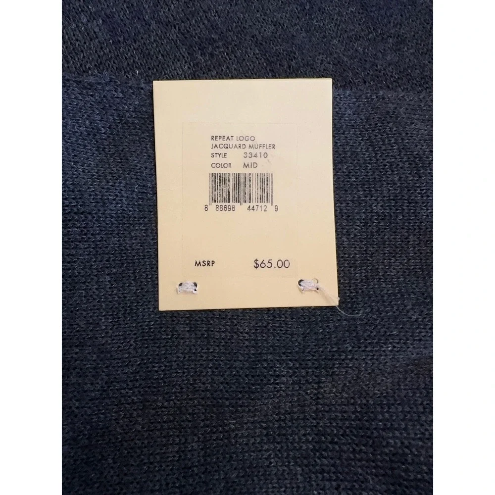 Michael Kors Repeat Logo Print Scarf In Midnight Navy-Black Men's NWT